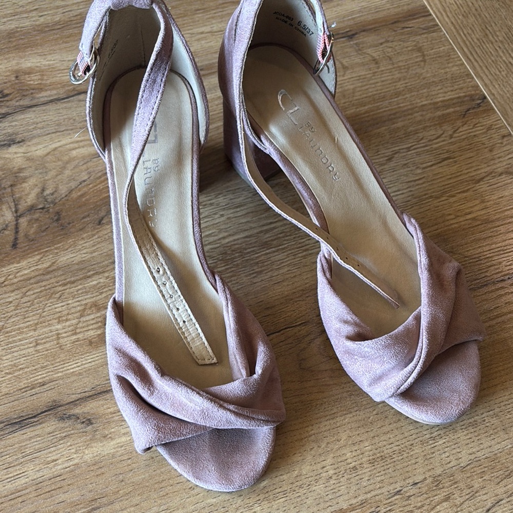 CL by Laundry Pink Heels Strappy Design Medium Heel